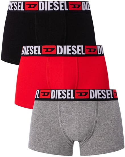 Diesel Korte short - 3 Pack E5326 Black/Grey/Red - maat M (M) - Heren Volwassenen - Katoen/elastaan- 00ST3V-0DDAI-E5326-M