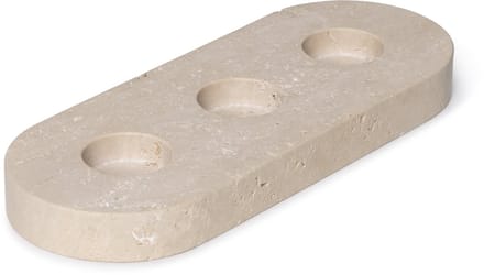 Travertine waxinelichthouder plateau - kaarshouder - marmer - MOOISA