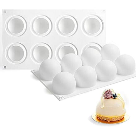 3D bolvormige siliconen mal, mousse cake bakvorm, bakcake siliconen mal white