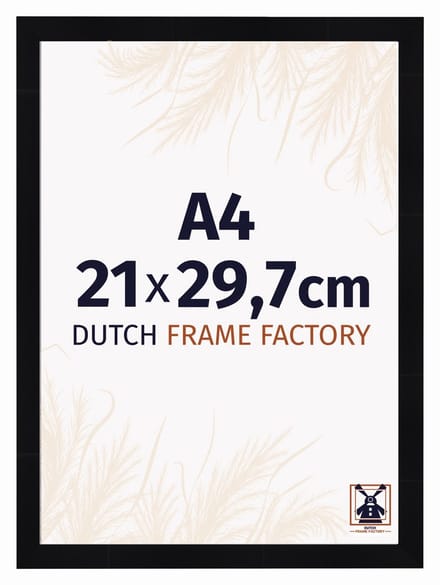 Fotolijst A4 21x29,7 cm - MDF - Zwart Hoogglans - Praag