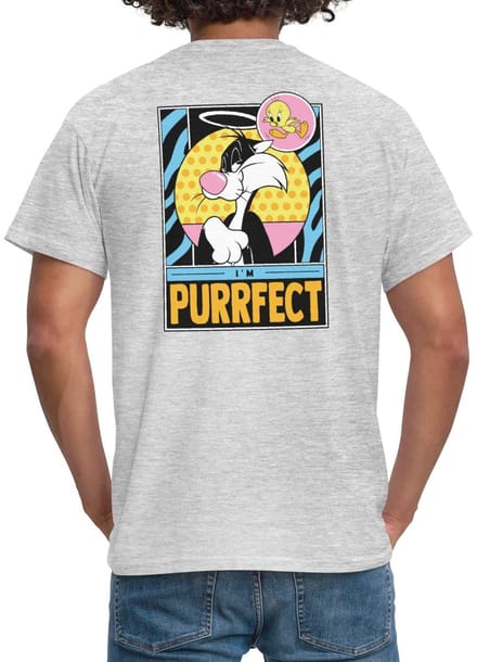 Looney Tunes Sylvester I'm Purrfect Grappig Design T-Shirt Heren