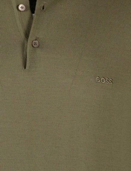 Boss black groen normale fit scheerwol