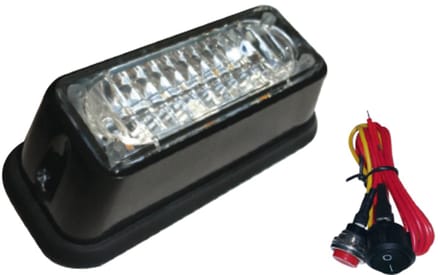 LED strobe lamp wit 91x34mm - 12/24V