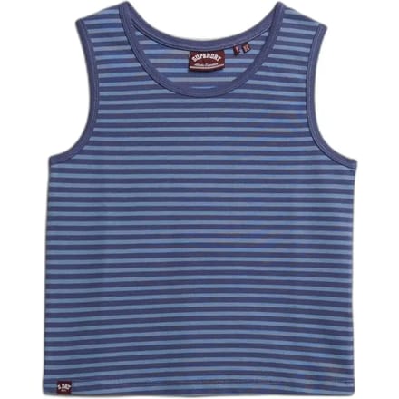 Superdry Gestreepte Athletic Essentials Tanktop van Jersey Blue Grootte: 42