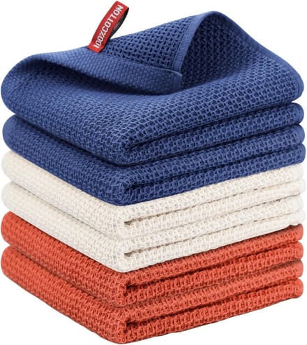 Set van 6 Keukenhanddoeken 100% Katoen Absorberend en Sneldrogend 40 x 60 cm