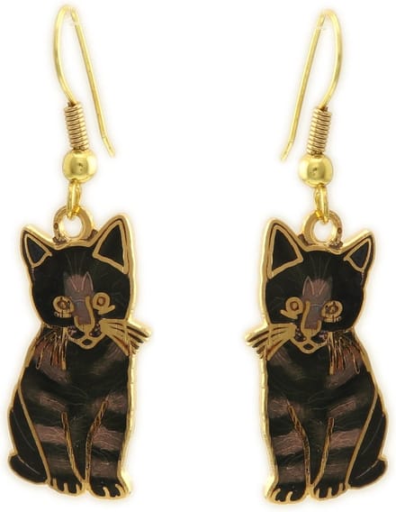 Behave Oorbellen hangers poes bruin