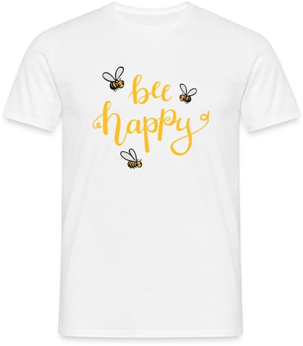 Bee Happy Gelukkige Bijen T-Shirt Heren