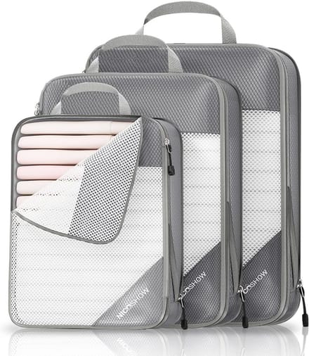 Compressie Packing Cubes Set van 3 voor Reiskoffers - Ruimtebesparend en Inpakorganizer