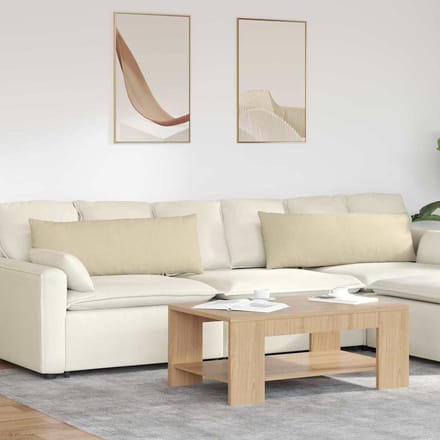 vidaXL - Zitkussens - 2 - st - Stof - Crème - 120 - x - 40 - cm