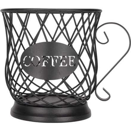 Support de rangement pour dosettes de café en fer, panier de rangement de grande capacité pour la maison et le bureau noir