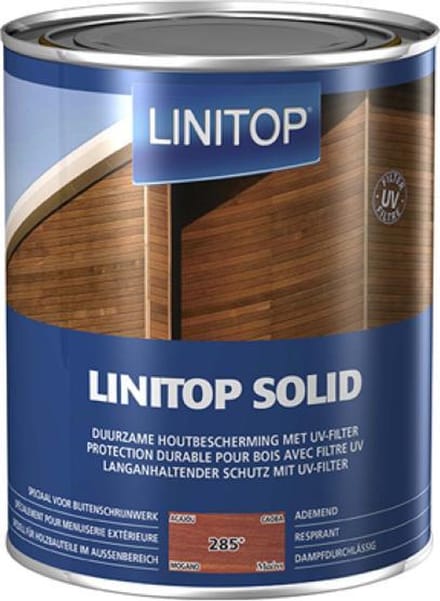 Linitop Solid Beits - Transparante decoratieve beschermende beits - 285 MAHONIE - 2,5 L