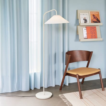 Kremowa lampa stojąca ze szklanym kloszem (wysokość 158 cm) Solid – Hübsch