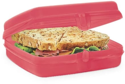 Tupperware Eco Sandwichdoos Vierkant Roze | Snackie Broodtrommel