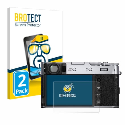 BROTECT - Screenprotector voor Fujifilm X100V - Folie Beschermfolie transparant 2 Stuks