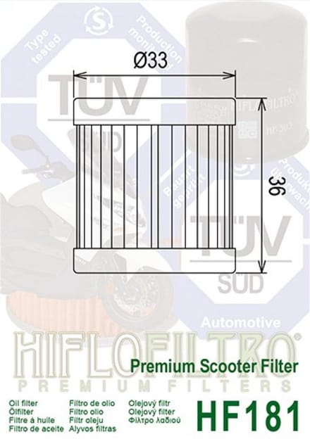 filtre à huile hiflo filter pour scooter piaggio 125 sphere 1995-1999 neuf