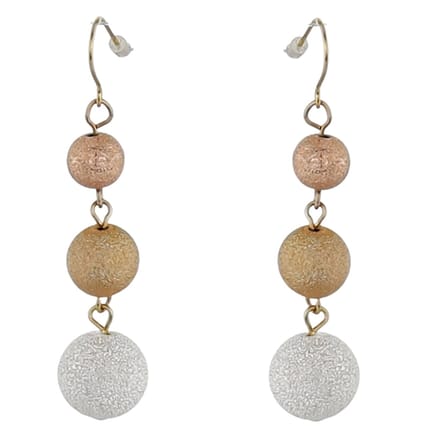 Behave Oorhangers - Tri color glitter balletjes - 5,5 cm
