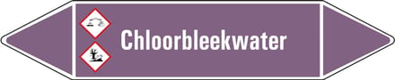 Chloorbleekwater leidingmarkering op vel - basen 252 x 52 mm - 3 per vel