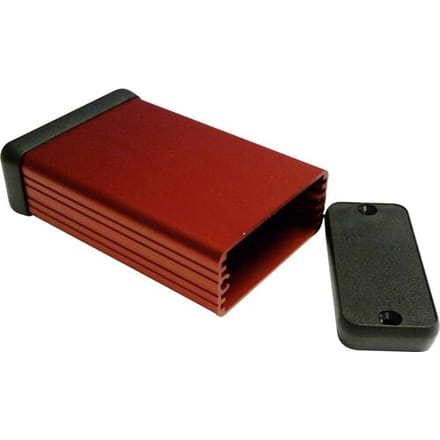 Hammond Electronics 1455C802RD Universele behuizing 80 x 54 x 23 Aluminium Geëxtrudeerd Rood (geëloxeerd) 1 stuk(s)