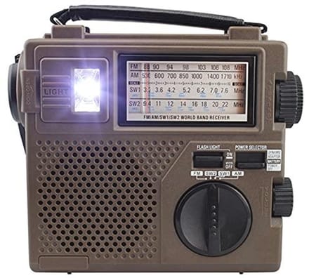 Digitale Radio Ontvanger met Noodverlichting en Handmatige Hand Crank