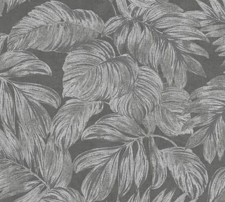 BLADEREN BEHANG | Botanisch - Antraciet Grijs Zilver - A.S. Création Casual Living
