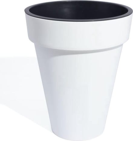 Bloempot Buiten Hoog Rond Cube Slim 46cm WIT Prosperplast