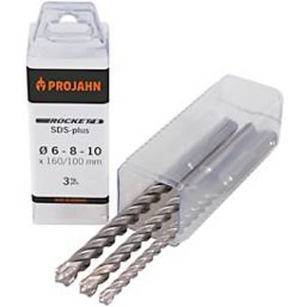 Projahn hamerboren set ROCKET 5, SDS-plus, PGM, Ø 6-8-10 x 160/100 mm, 3-delig, QuadroPack