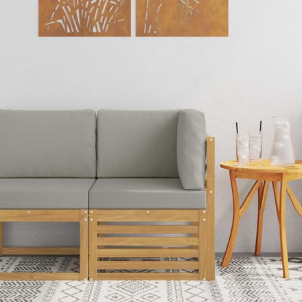 vidaXL - Buitenhoekbank - Massief - Acacia - Hout - Wit