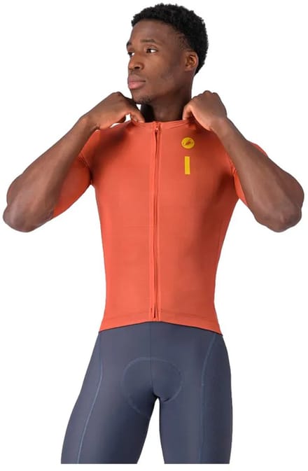 Castelli Drittone Logo Korte Mouw Wielertrui Oranje S Man