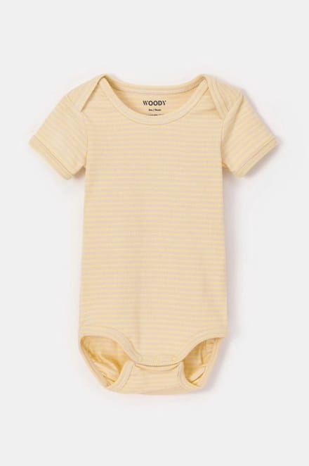 Woody - My First Woody - Gele romper van katoen - gestreept - 24 maand