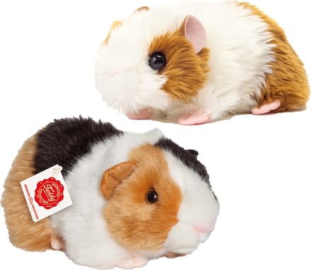 Hermann Teddy Knuffeldier Cavia set 2x stuks - zachte pluche - premium knuffels - 20cm - Kleurenmix