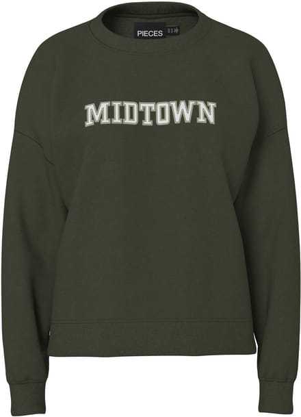 Pieces Trui Pcrisso Ls O-neck Loose Sweat Pwp B 17162357 Forest Night/midtown Dames Maat - XL