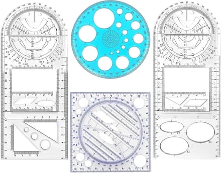 Geometrie Set - Tekenset Linialen - Wiskunde Tekenen - Multifunctioneel Ontwerp - 23cm Pakket