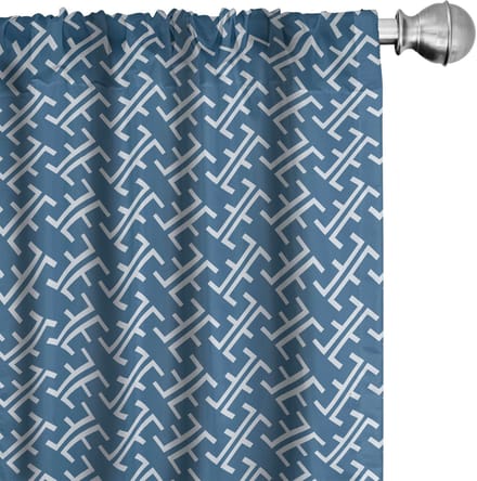 ABAKUHAUS – Oceaan-geïnspireerde gordijnen 2x75x225 cm – blauw-wit, microfaser