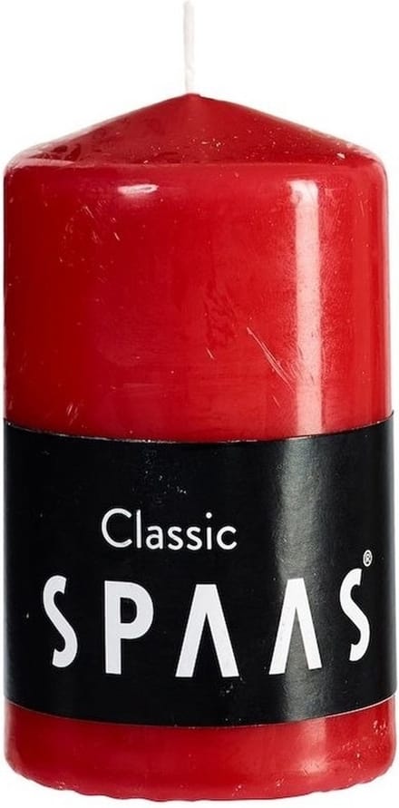 Cilinderkaars/stompkaars - rood - 1x - 6 x 10 cm - 25 branduren - horeca kaarsen