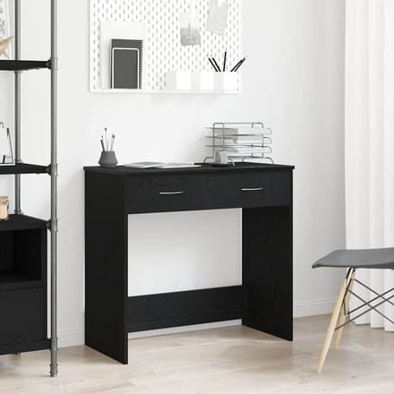 vidaXL - Bureau - Zwart - Eiken - Bewerkt - hout - 80 - x - 40 - x - 75 - cm