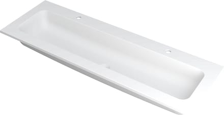 INK Faktor wastafel polystone centraal met ,2 kraangaten, 140x45x1,5cm, mat wit