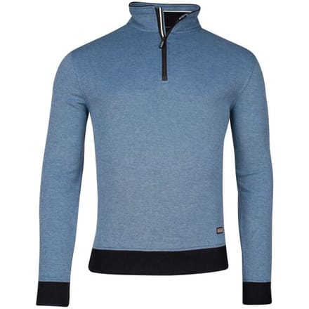 Baileys Trui Sweatshirt Half Zip 2-Tone Oxford Doubleface Jacquard Interlock Cobalt / male