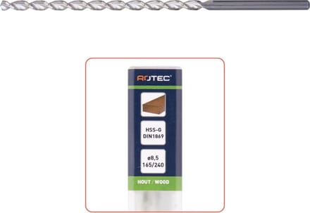 Rotec HSS houtspiraalboor, TLS, Ø 4,0 x 120 / 175 mm. (5 stuks)