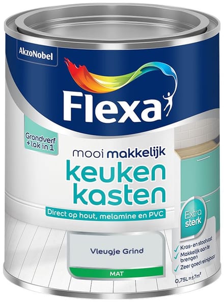 Flexa - Mooi Makkelijk Keukenkasten Mat - Vleugje Grind - Mengverf - 750 Ml