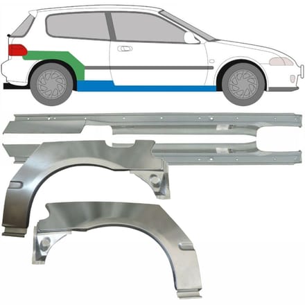 Reparatiepaneel dorpel + achterspatbord voor Honda Civic 1991-1995