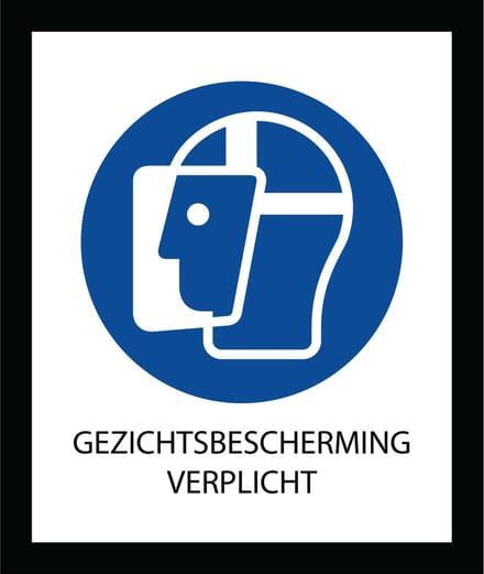 Bord ISO7010 Geboden Gezichtsbescherming Verplicht 20 x 24 cm