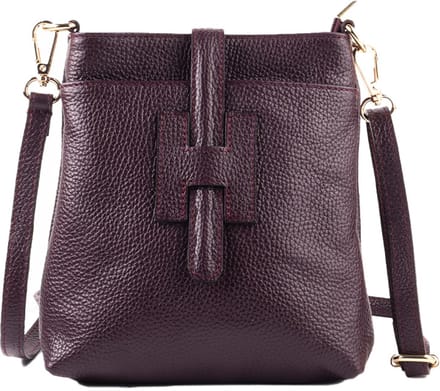Echt lederen schoudetas Roselien - Made in Italy - Bordeaux rood