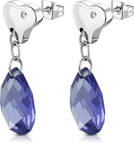 Amanto Oorbellen Bercan Violet - 316L Staal - Hart - 33x10mm