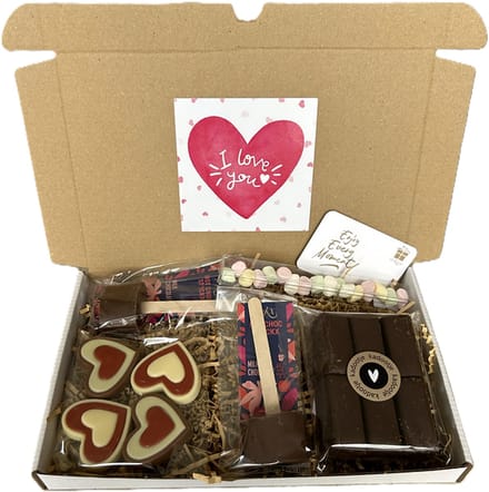 I love you choco brievenbus cadeau - chocoladestick - chocolade - marshmallows