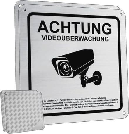 Veiligheidswaarschuwingsbord 15x15 cm - 2 stuks - Videobewaking privé gebied