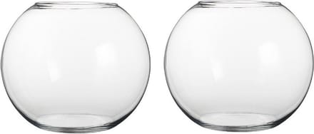 Mica Decorations Bolvaas/komvaas - 2x - glas - vissenkom - H40 cm