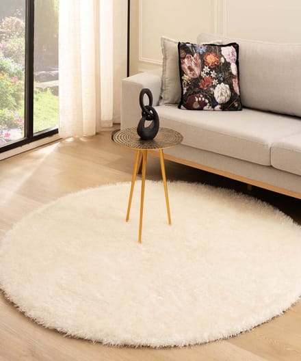 Velvet vloerkleed rond - Posh wit 240