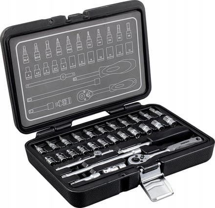 Dopsleutelset 1/4" 30 Delen Cr-V Stalco S-77433