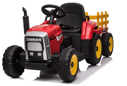 Elektrische kindertractor met aanhanger 12V Rood