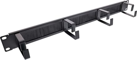 19 inch doorvoerpaneel met borstel en 4 ogen (G-type) | 1U | zwart